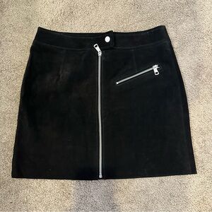 Bagatelle NYC Genuine Leather Suede Zip Mini Skirt